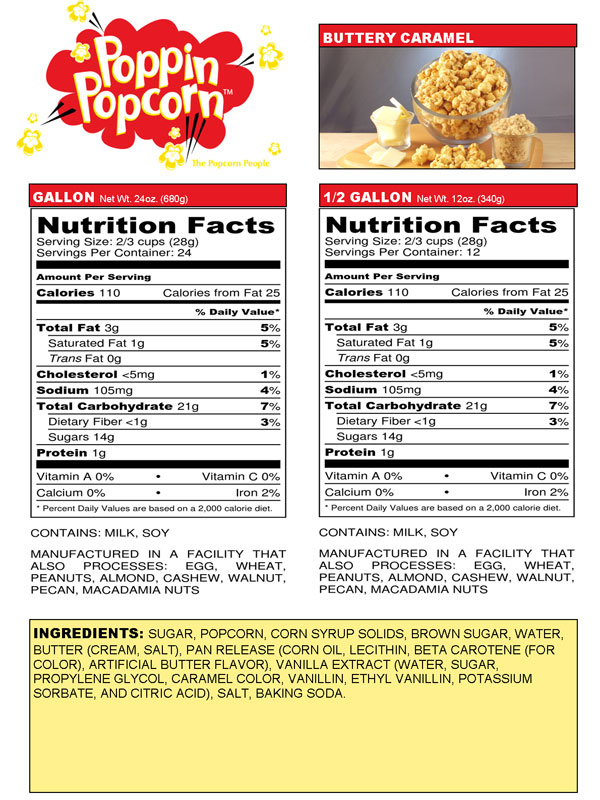 Nutritional Information The Goodies Factory The Goodies Factory